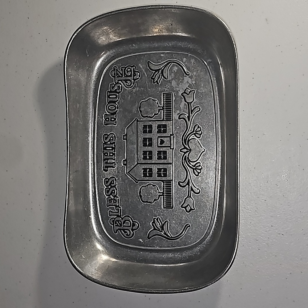 Wilton Armetale Vintage Pewter Bread Tray "Give Us This Day Our Daily Bread”
